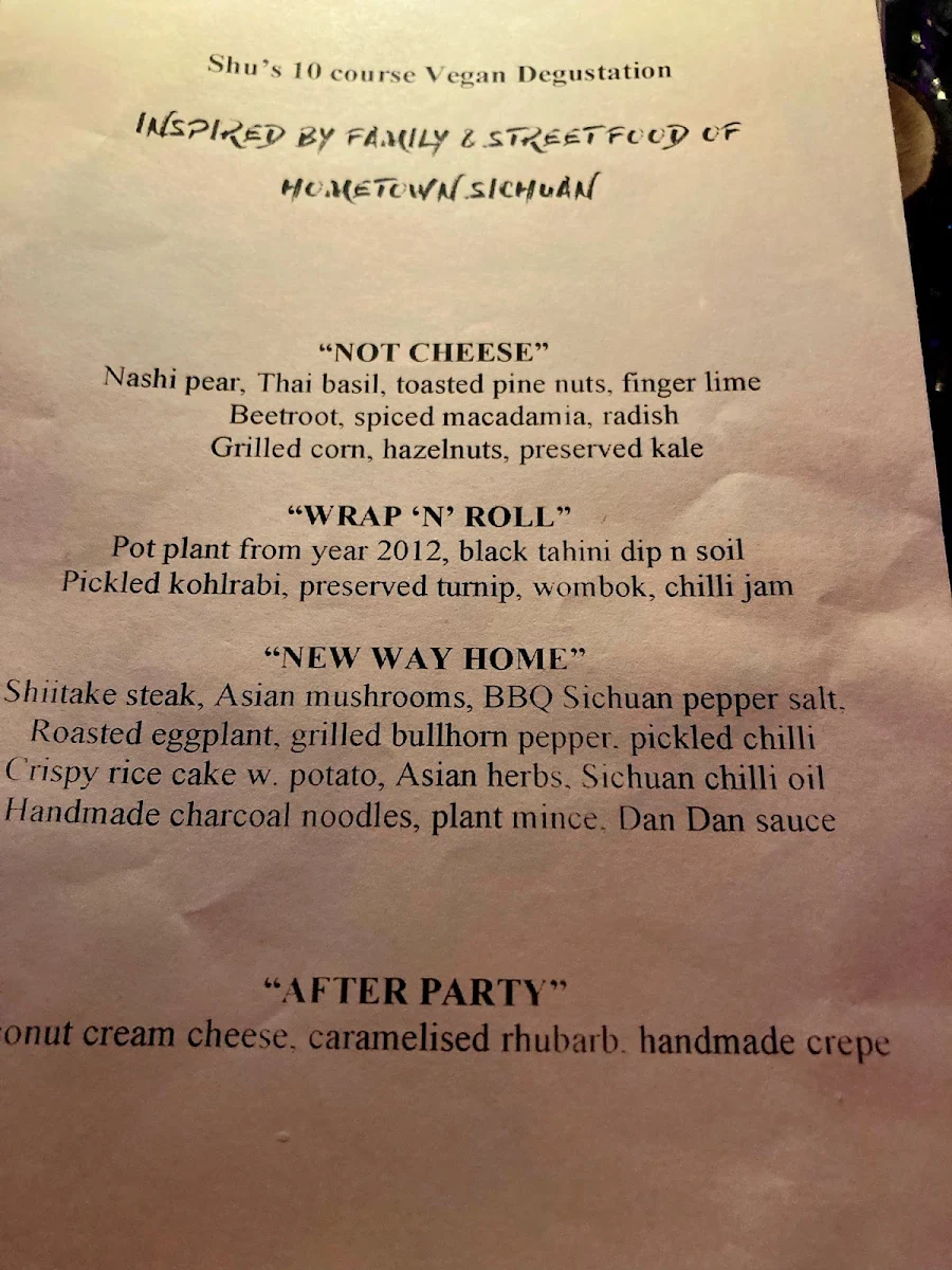 Menu, SHU
