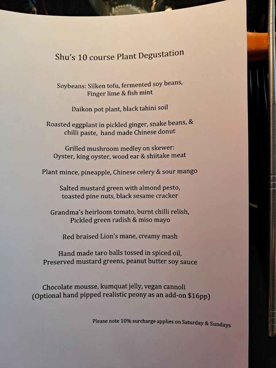 Menu, SHU
