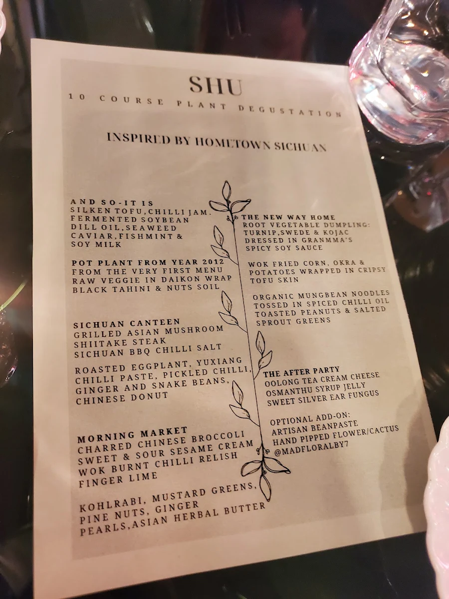 Menu, SHU
