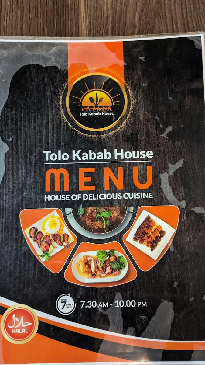 Menu, Tolo Kabab House