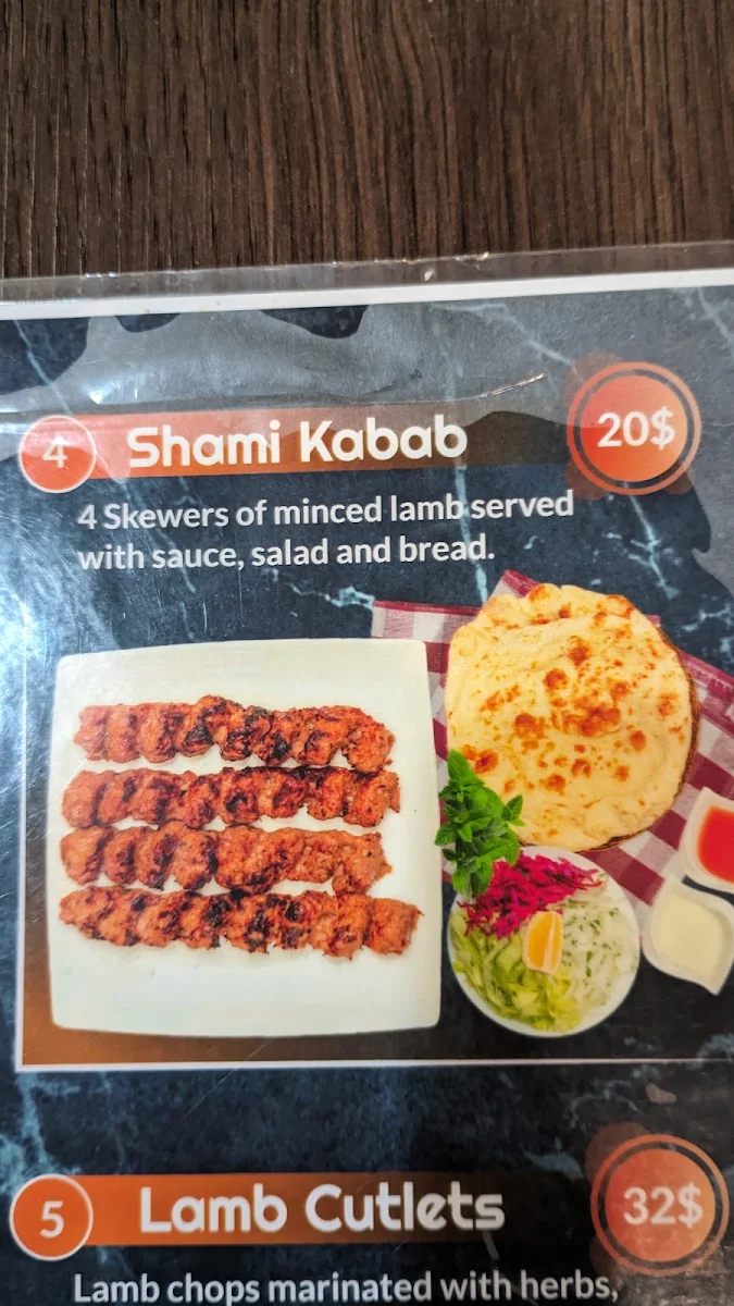 Menu, Tolo Kabab House