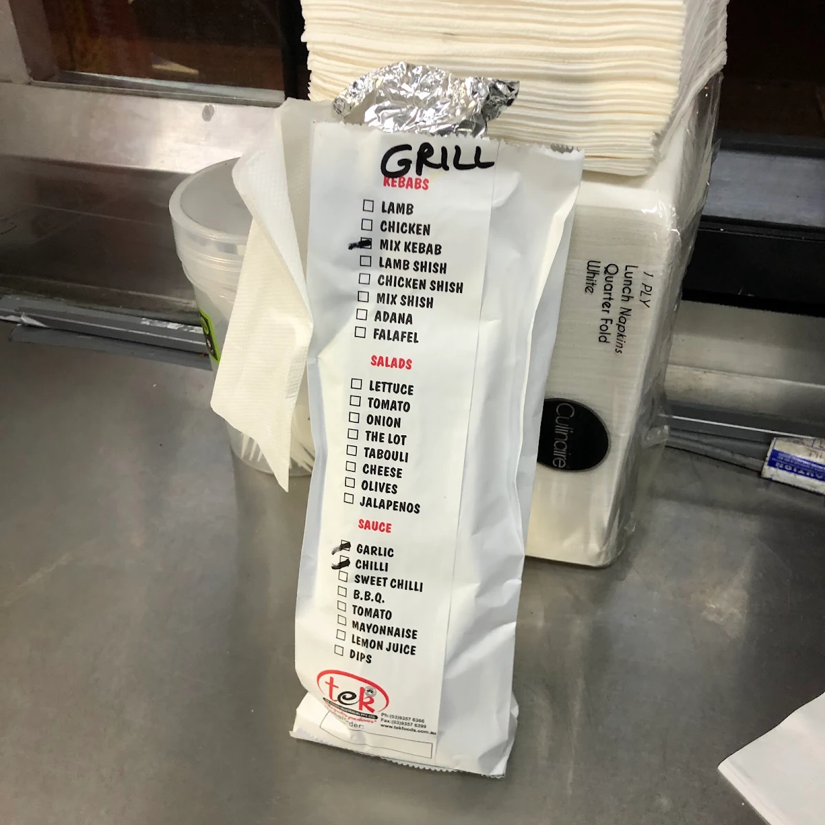 Menu, The Thornbury Local