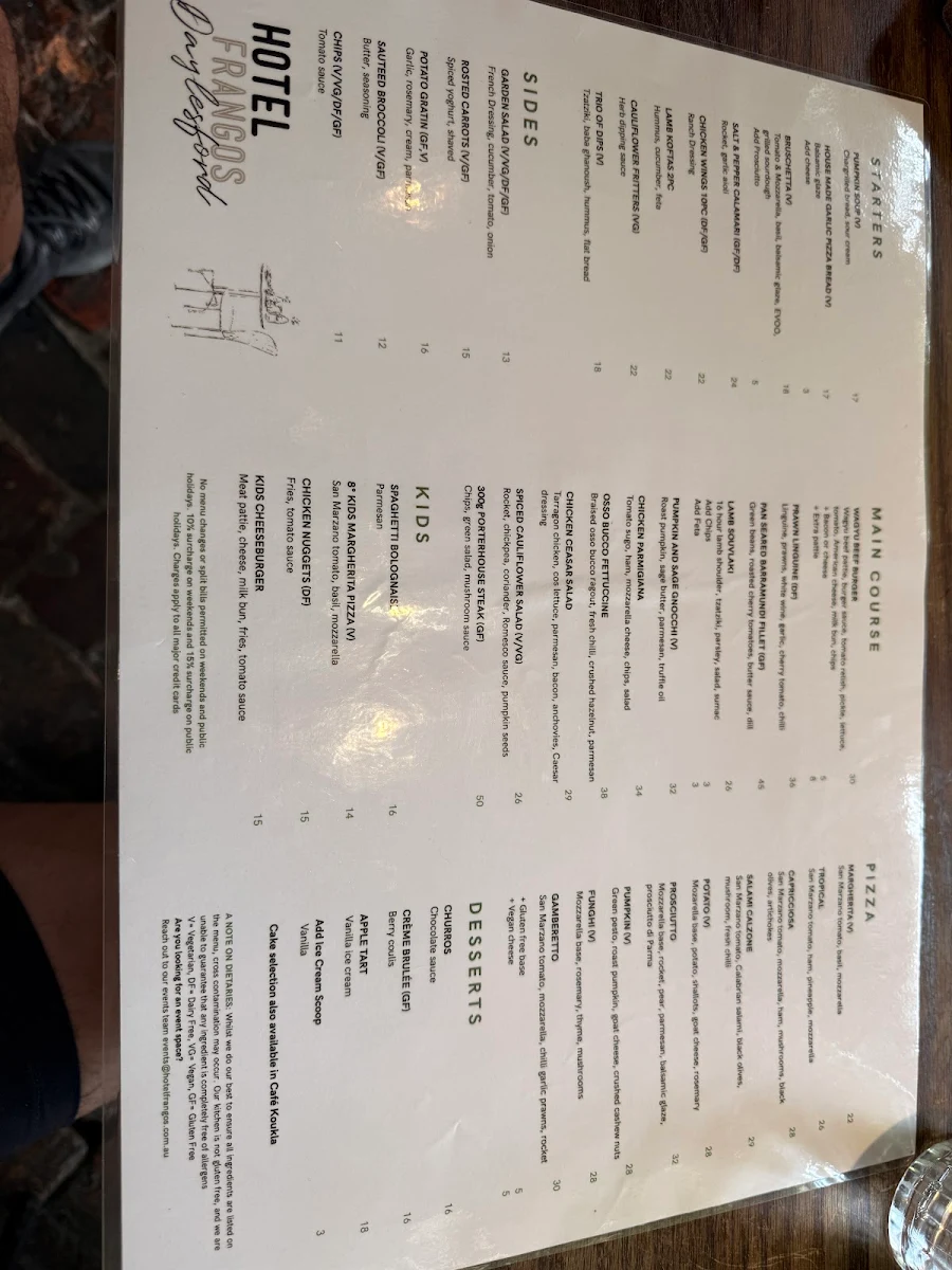 Menu, KOUKLA CAFE
