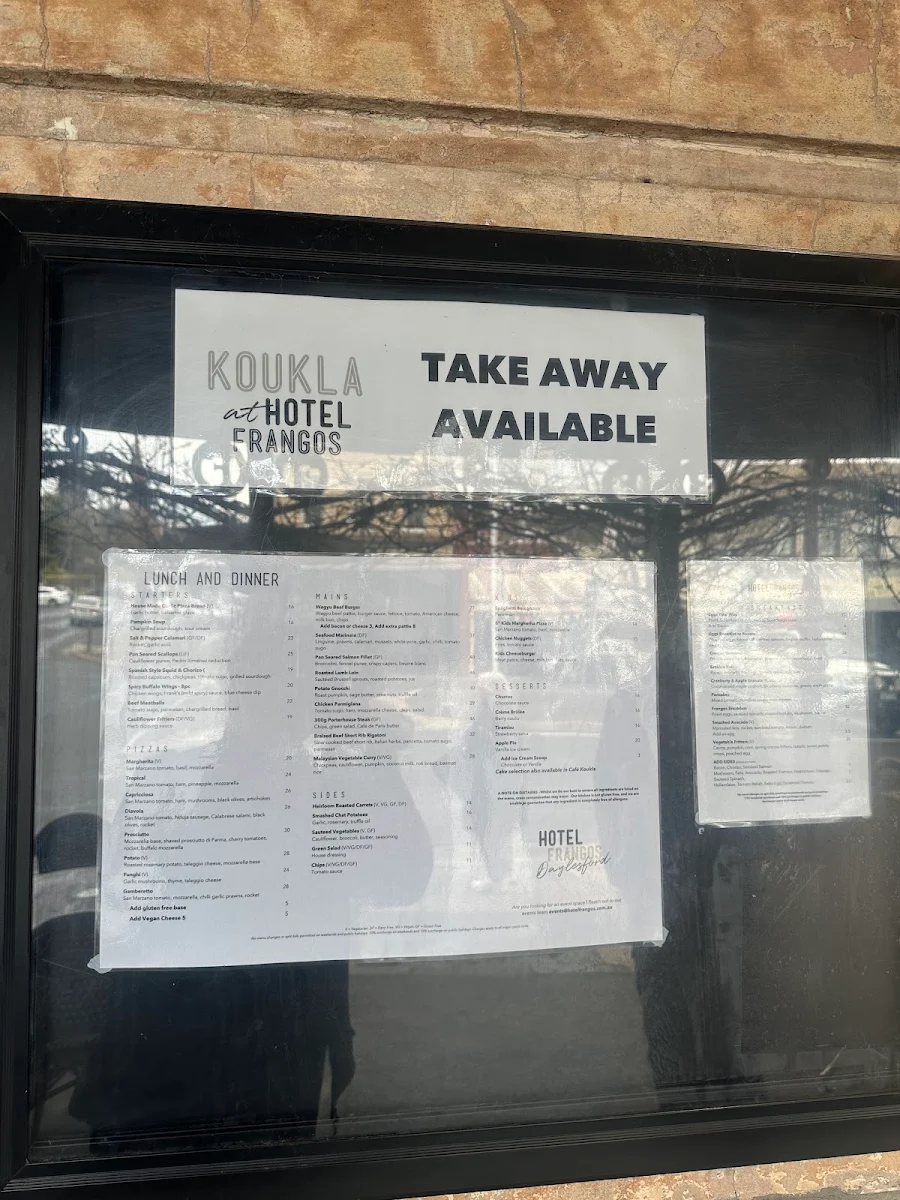 Menu, KOUKLA CAFE