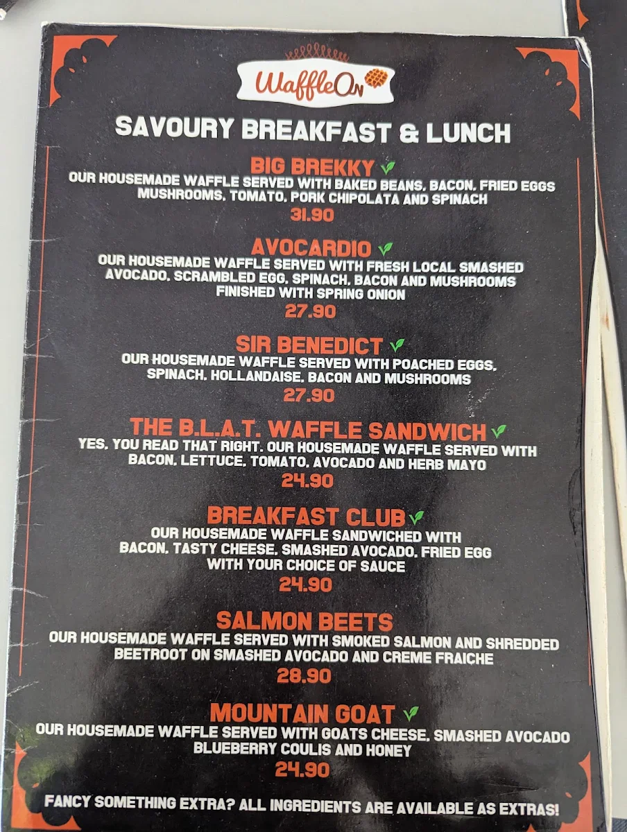 Menu, Waffle On Cairns
