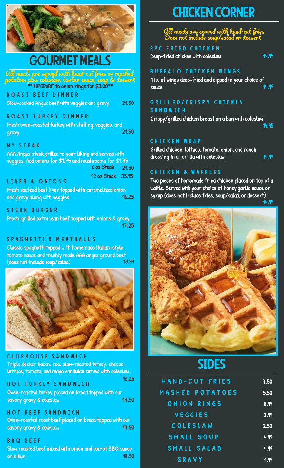 Menu, Sal's Family Restaurant