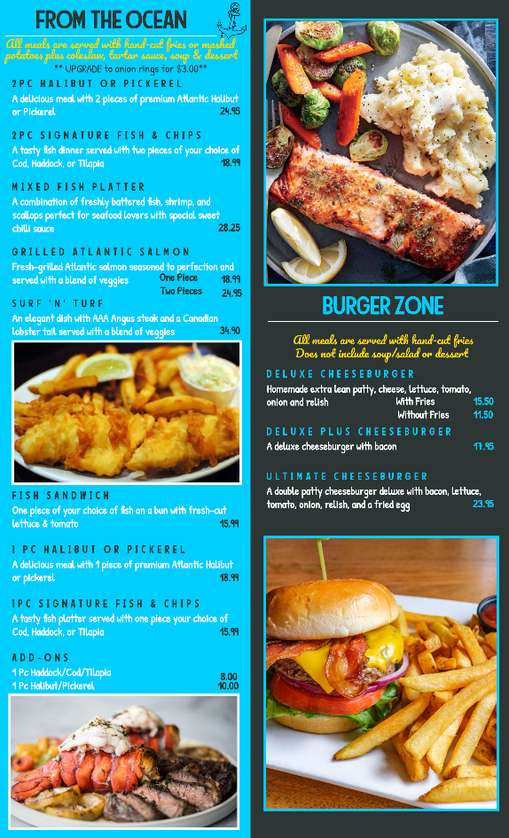 Menu, Sal's Family Restaurant