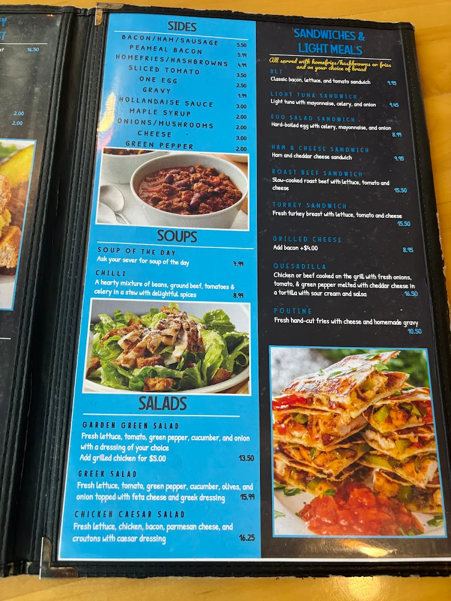 Menu, Sal's Family Restaurant