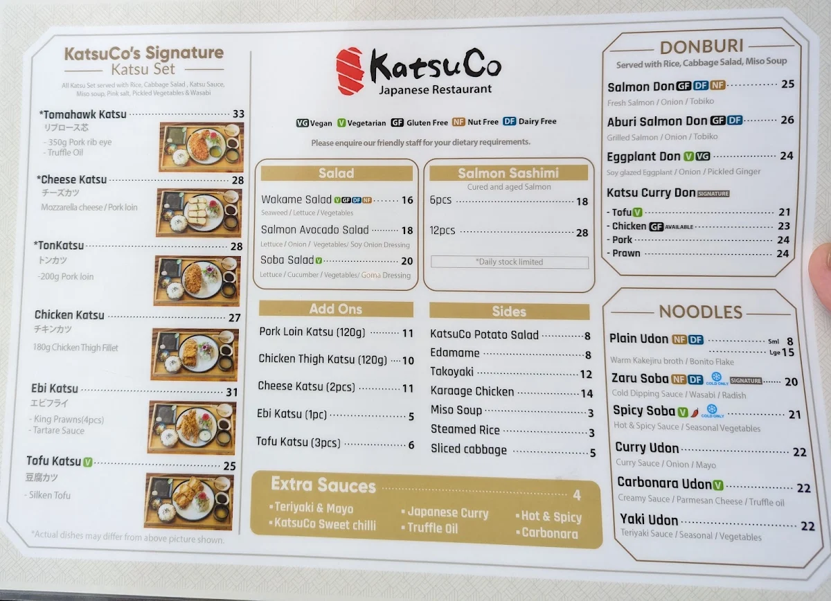 Menu, KatsuCo Sherwood
