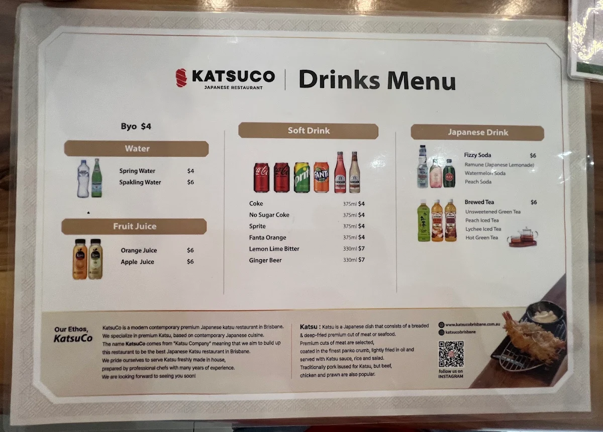 Menu, KatsuCo Sherwood
