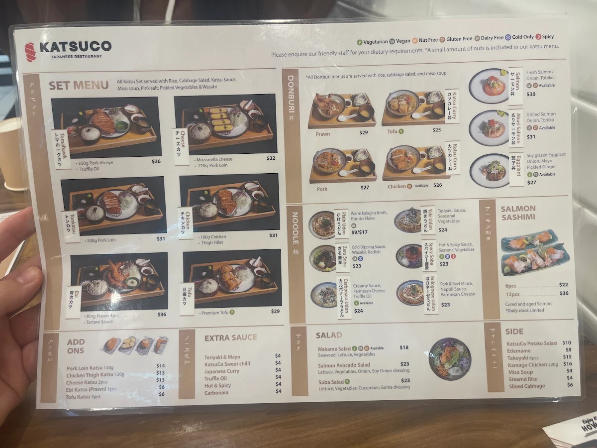 Menu, KatsuCo Sherwood