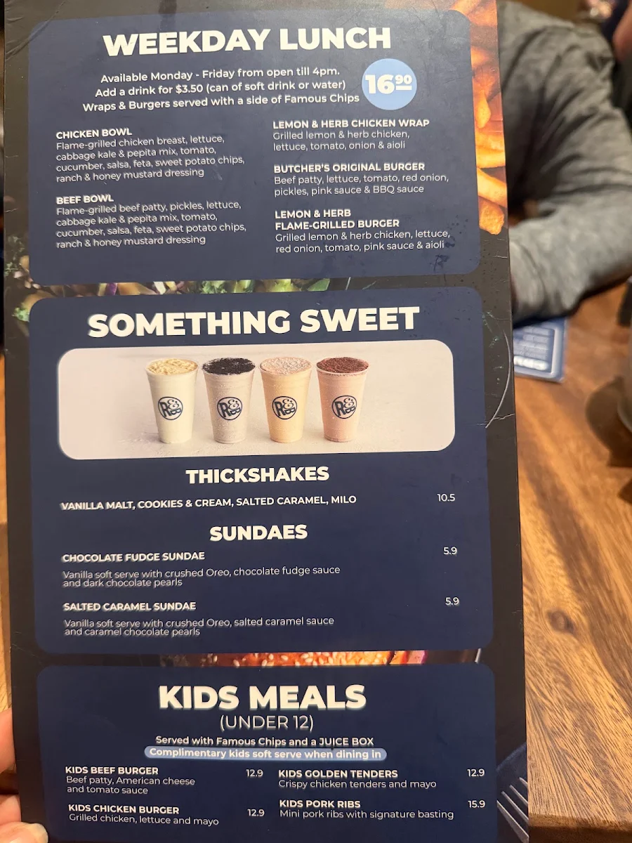 Menu, Ribs & Burgers Perth CBD