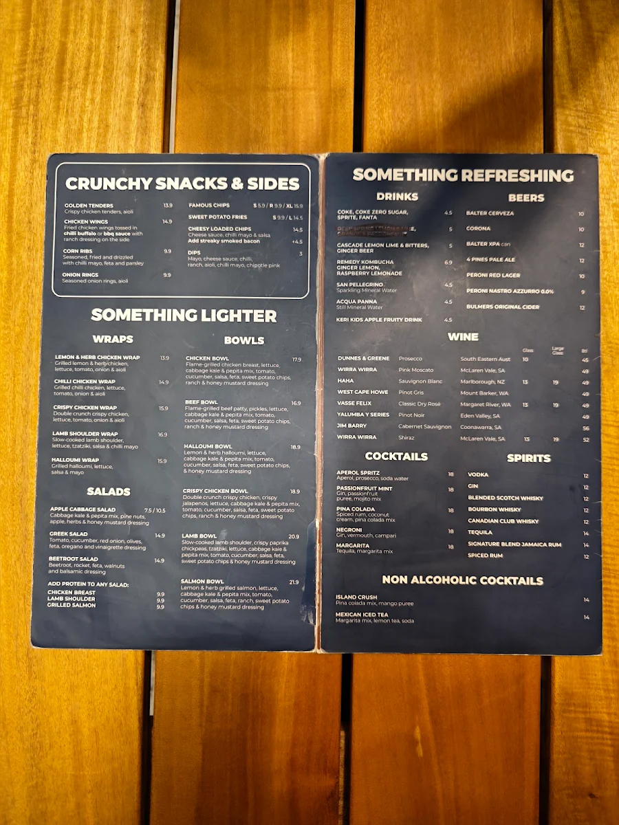 Menu, Ribs & Burgers Perth CBD