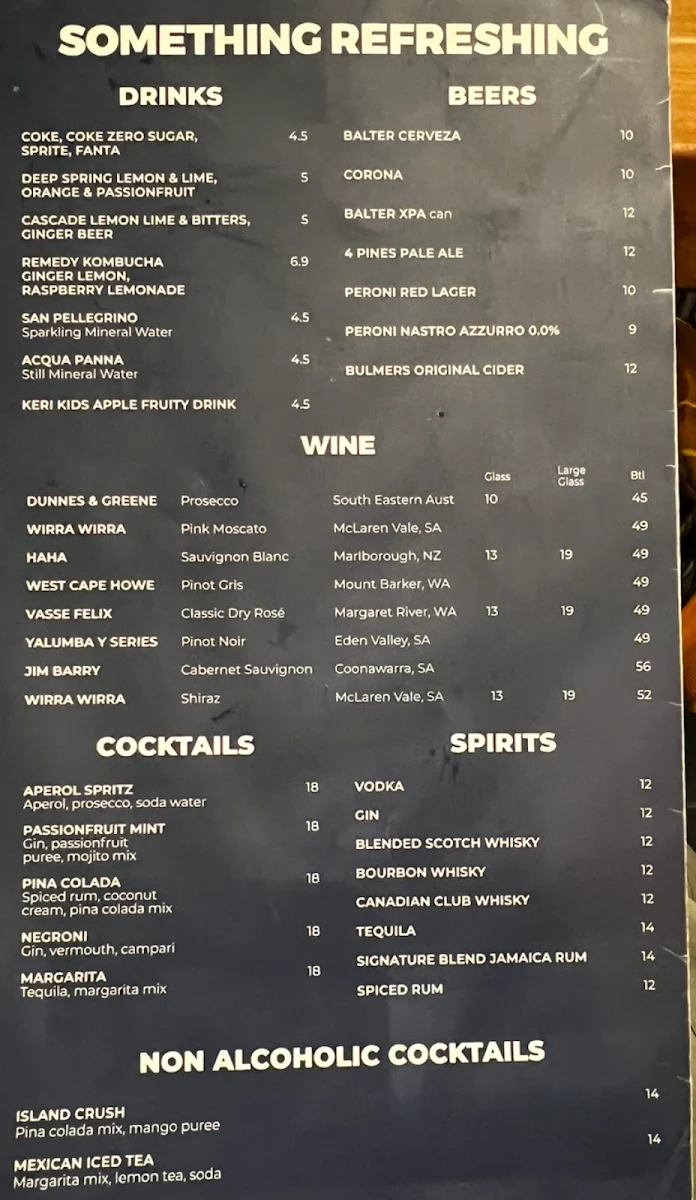 Menu, Ribs & Burgers Perth CBD