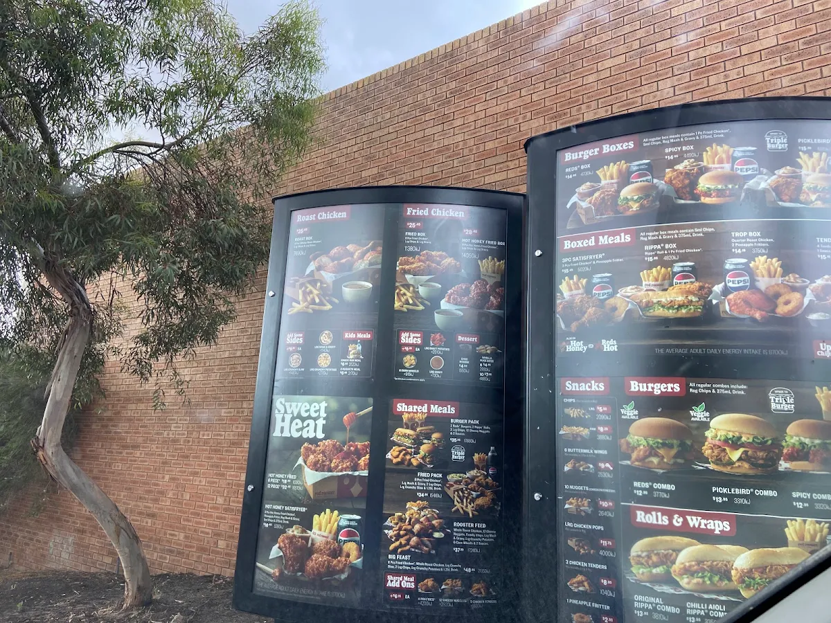 Menu, Red Rooster Northam