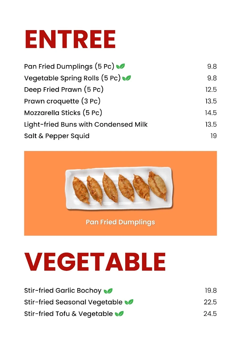 Menu, Kaokao