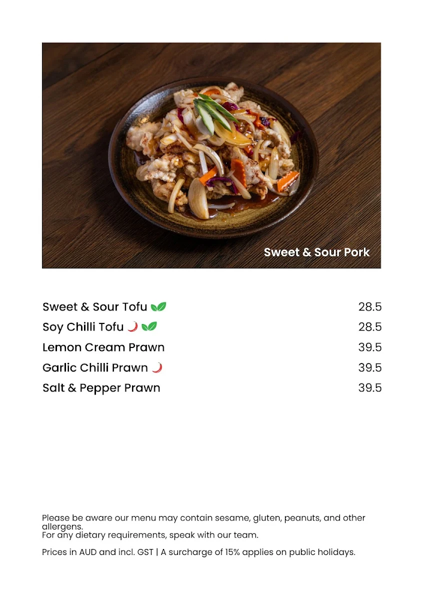 Menu, Kaokao