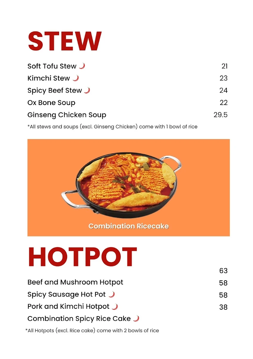Menu, Kaokao