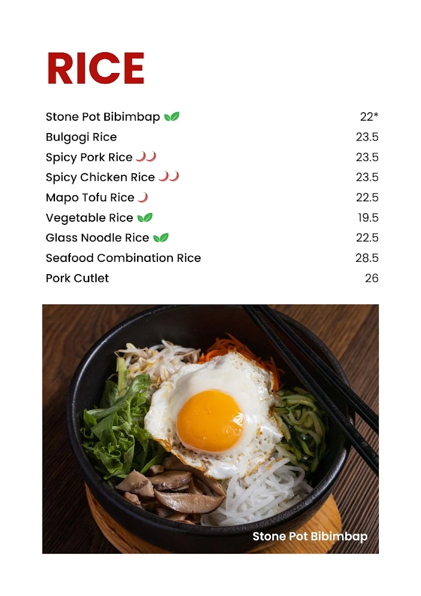 Menu, Kaokao