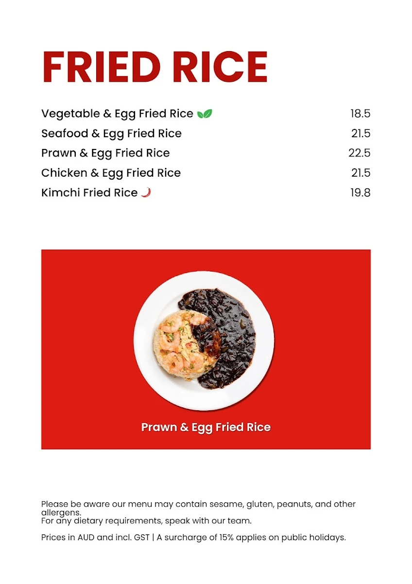 Menu, Kaokao