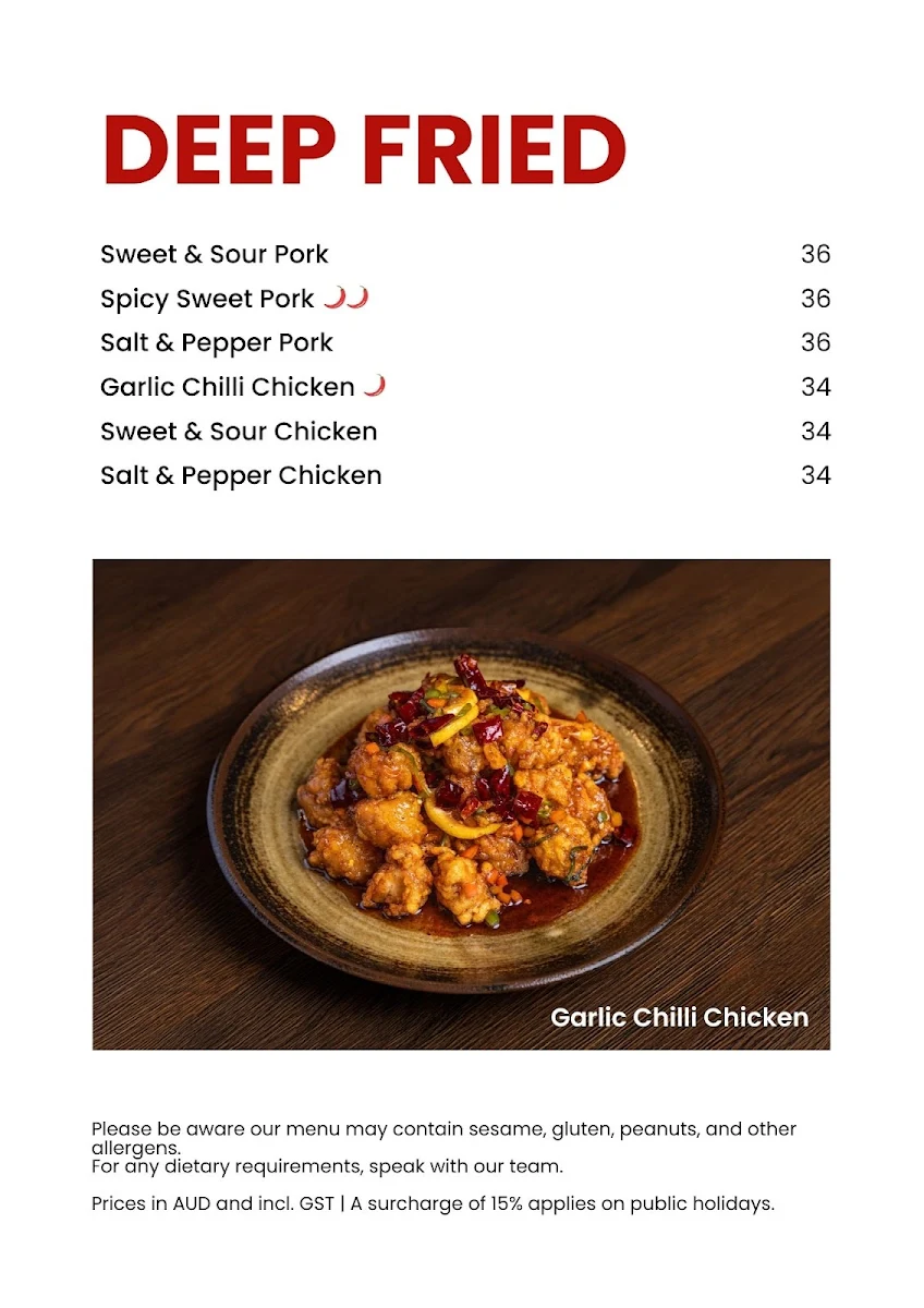 Menu, Kaokao