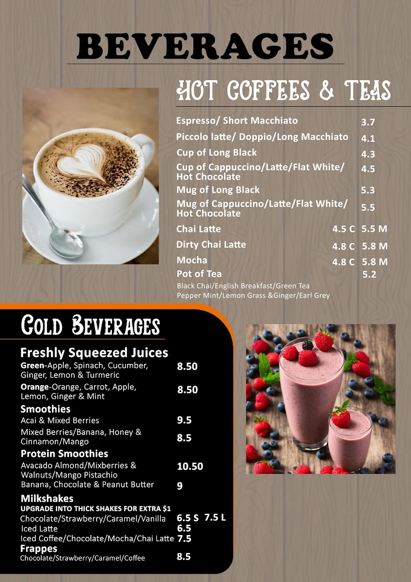 Menu, Two Teaspoons Cafe & Restaurant