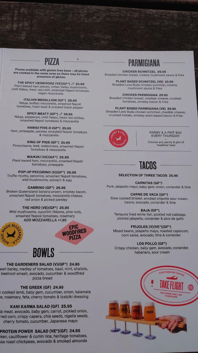 Menu, BrewDog DogTap Brisbane