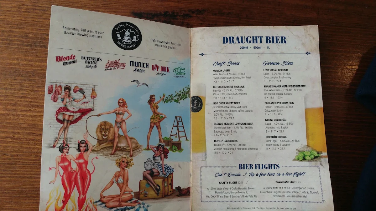 Menu, Winghaus Entertainment Quarter
