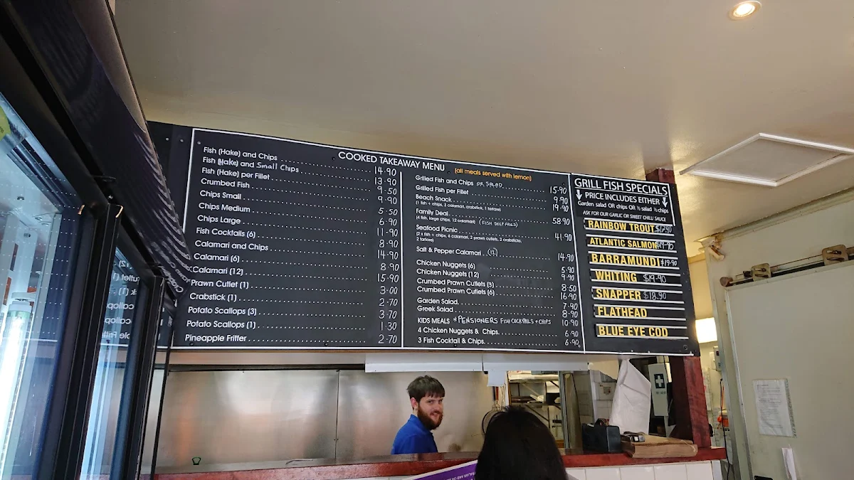 Menu, Fresh And Cooked Seafood