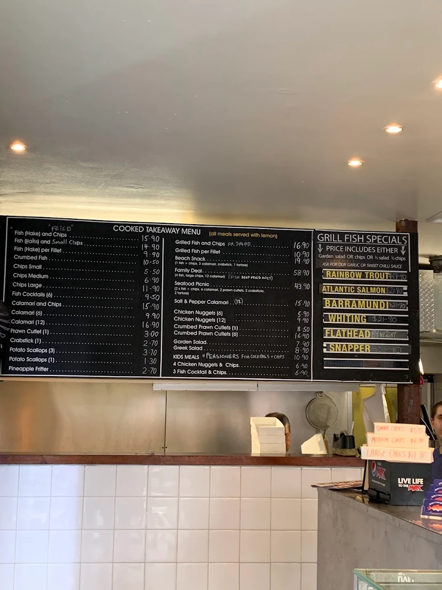 Menu, Fresh And Cooked Seafood