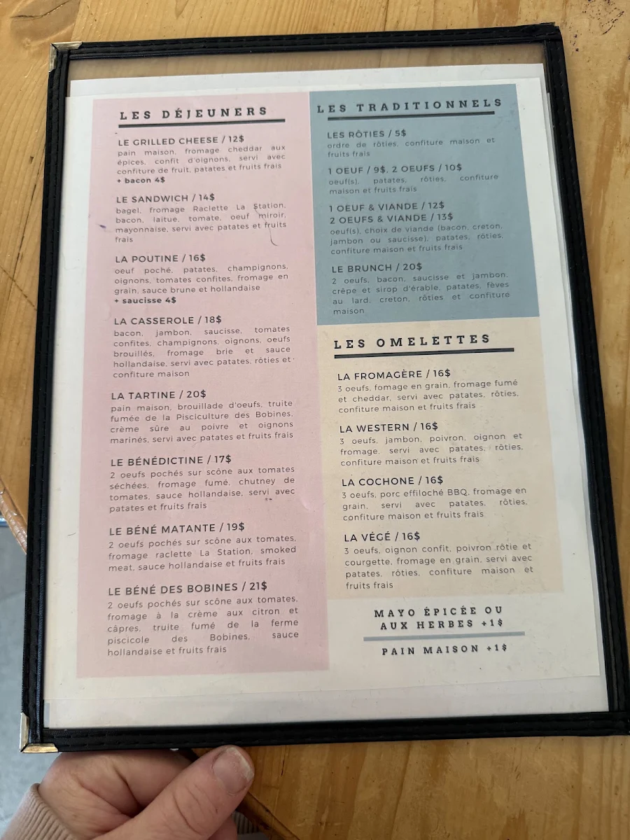 Menu, Chez Matante