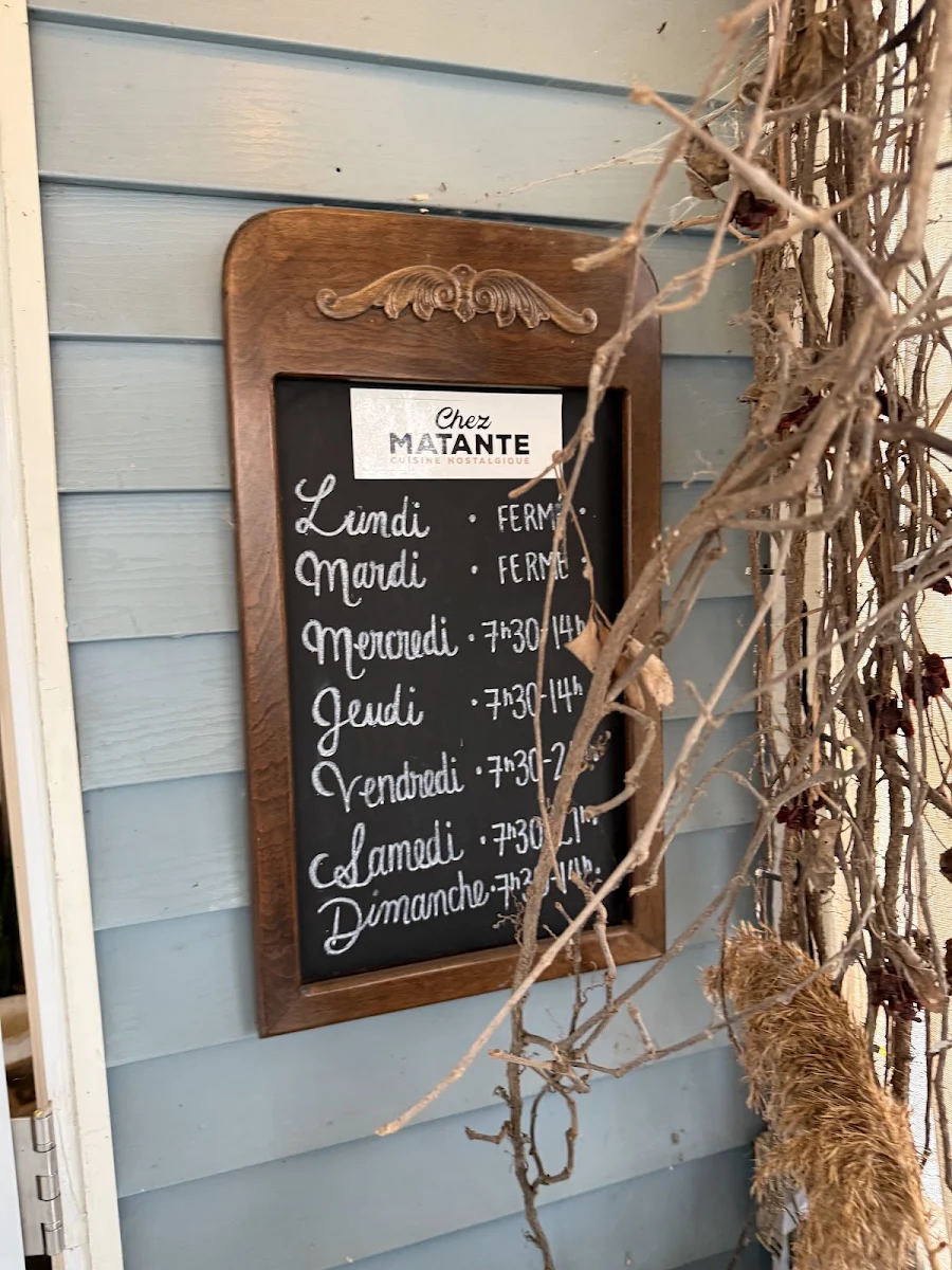 Menu, Chez Matante