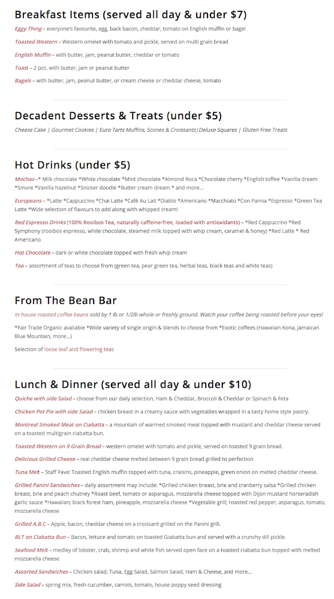 Menu, Mochaberry Coffee & Co Ltd. Cafe & Roastery