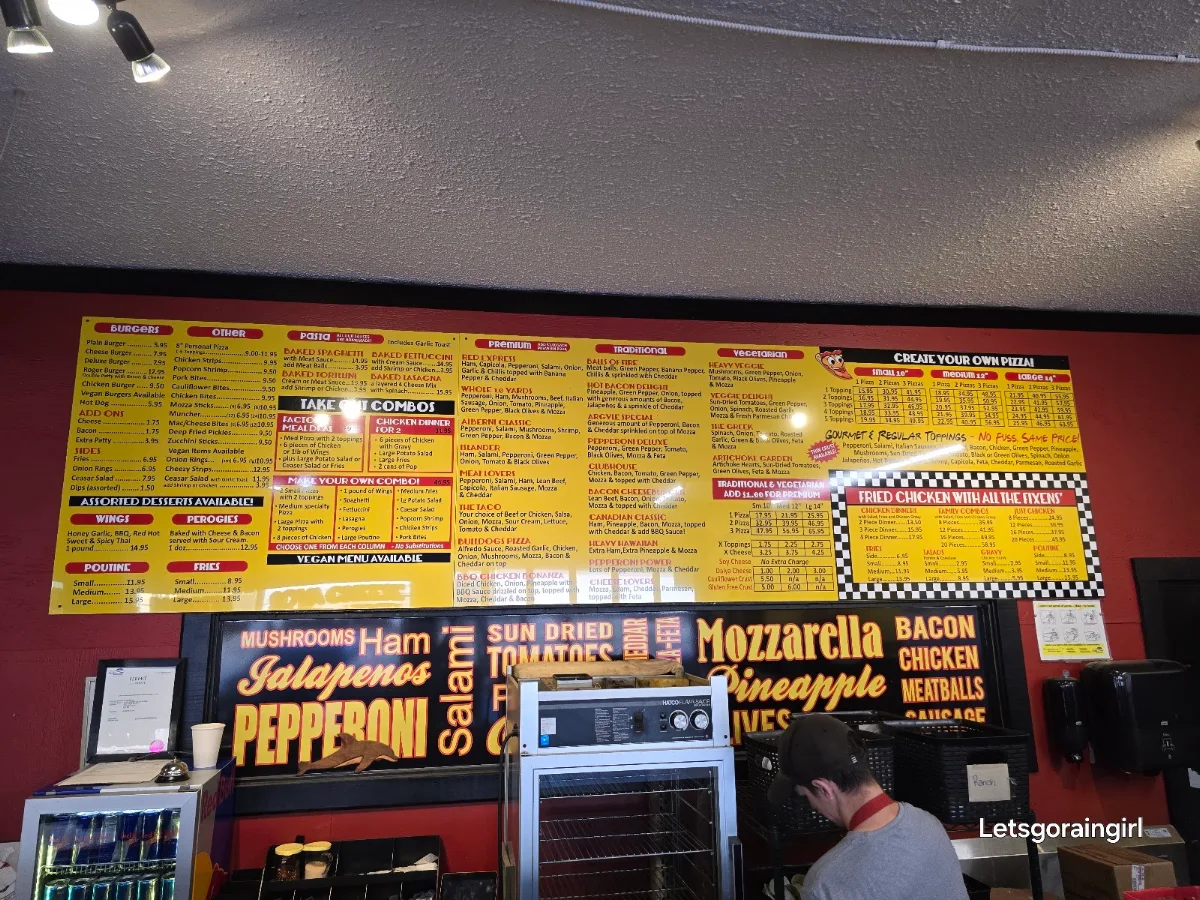 Menu, Pizza Factory