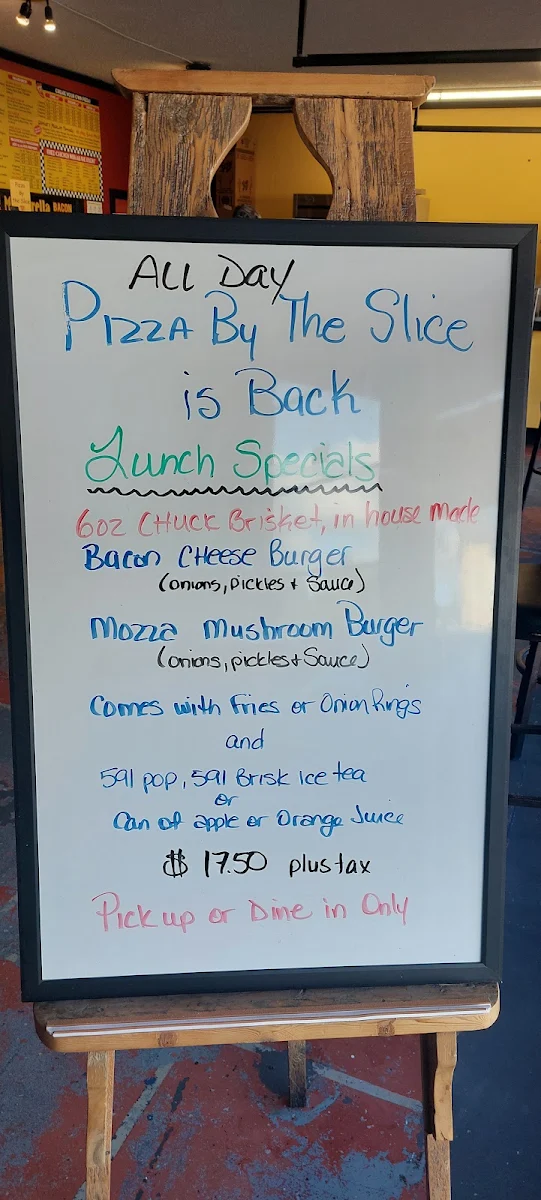 Menu, Pizza Factory