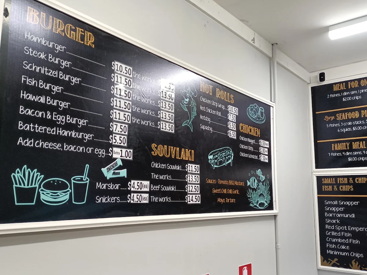 Menu, Seascapes Fish and Chips