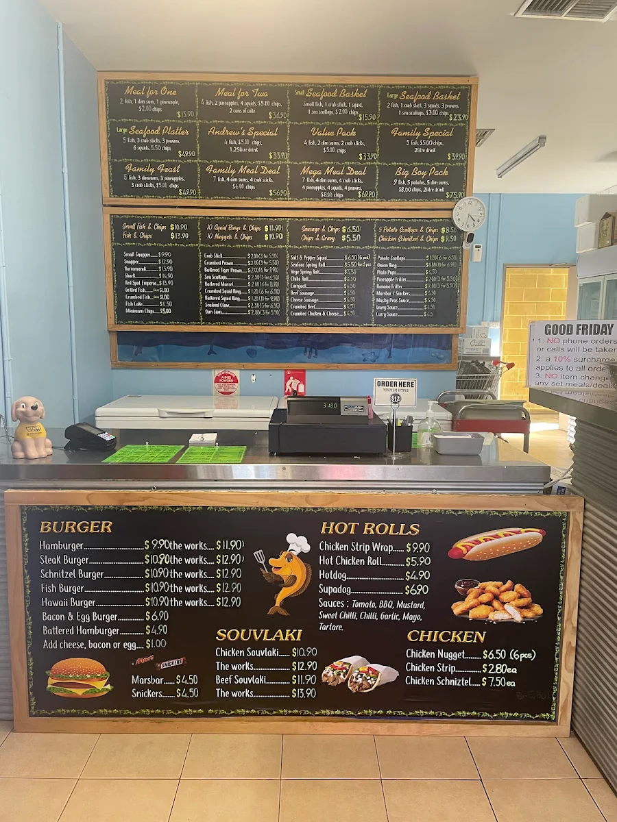 Menu, Seascapes Fish and Chips