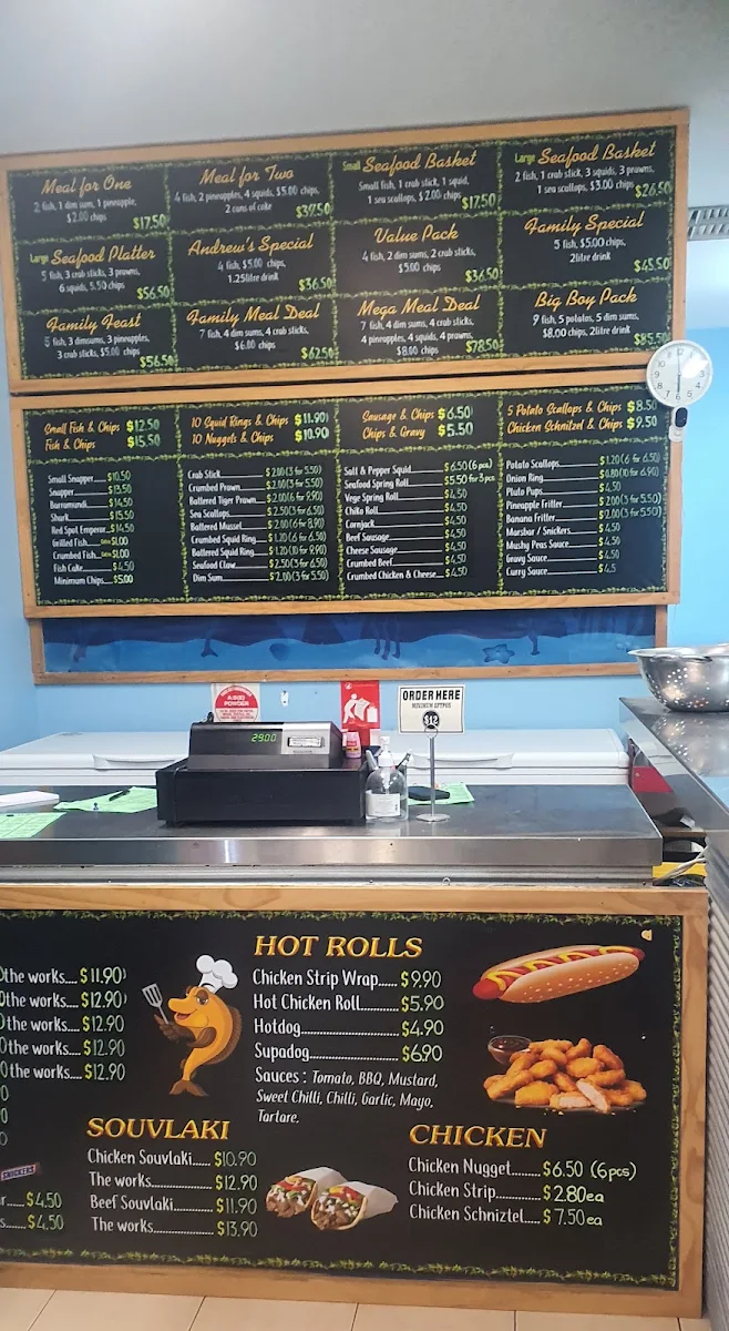 Menu, Seascapes Fish and Chips