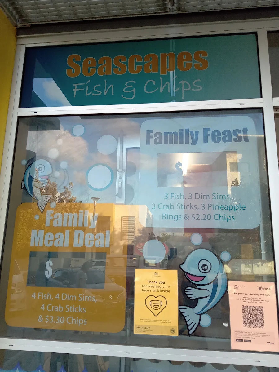 Menu, Seascapes Fish and Chips