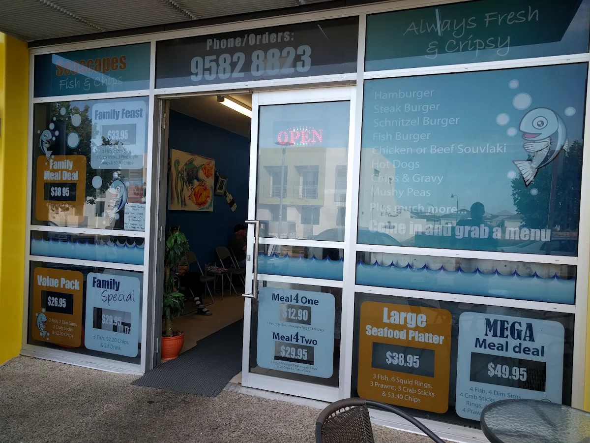 Menu, Seascapes Fish and Chips