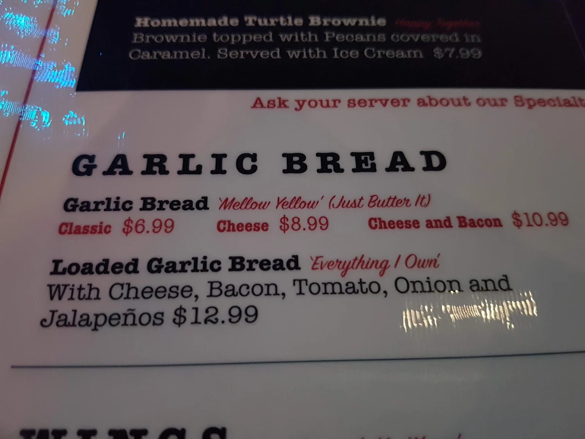 Menu, Tracie's Place Restaurant and Karaoke