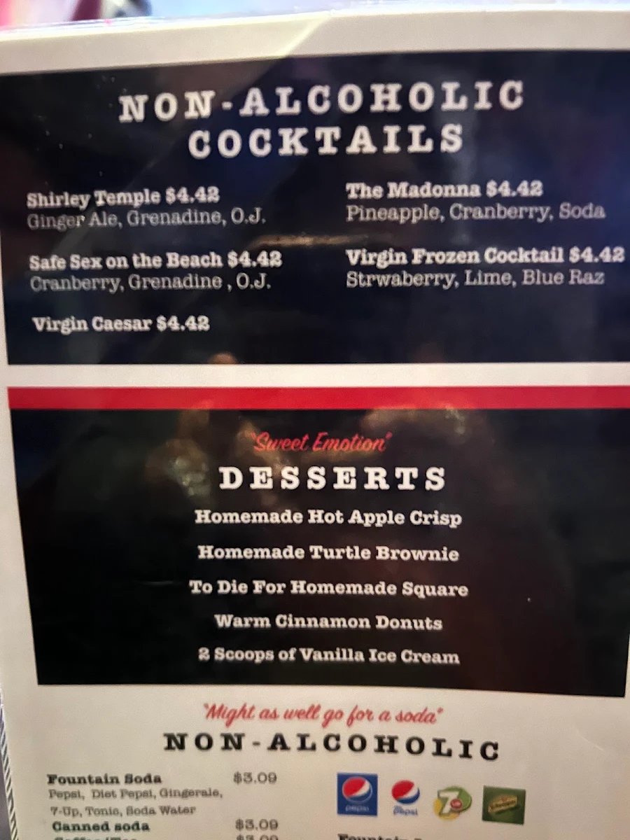 Menu, Tracie's Place Restaurant and Karaoke