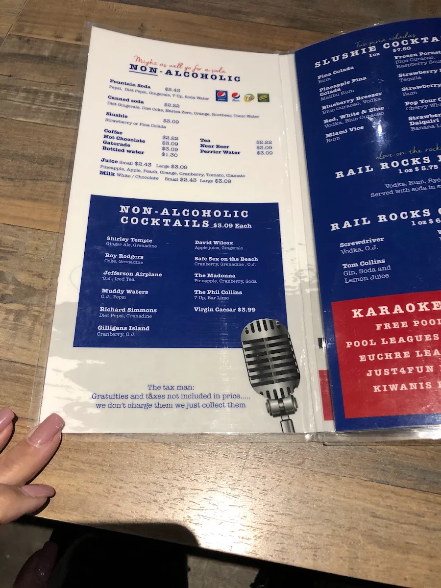 Menu, Tracie's Place Restaurant and Karaoke