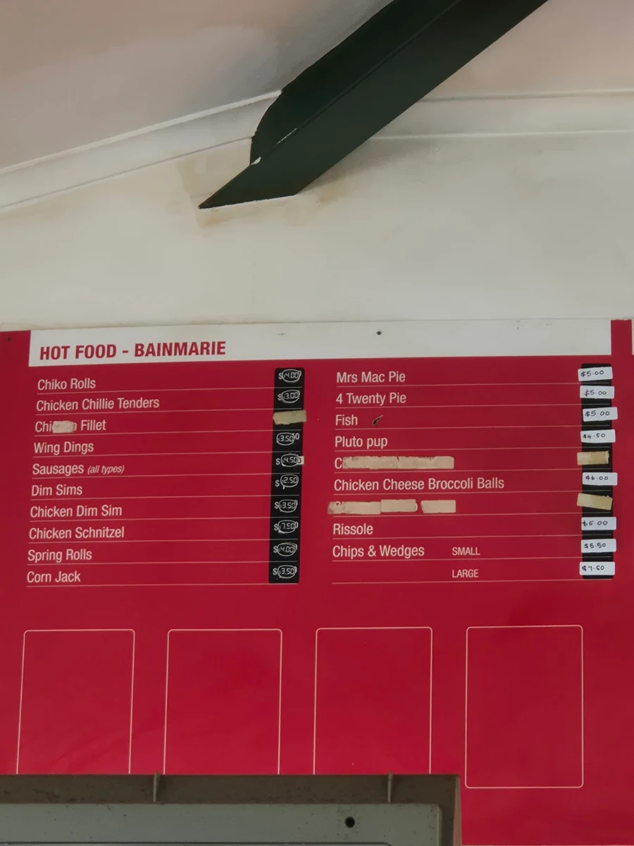 Menu, Hyway Deli