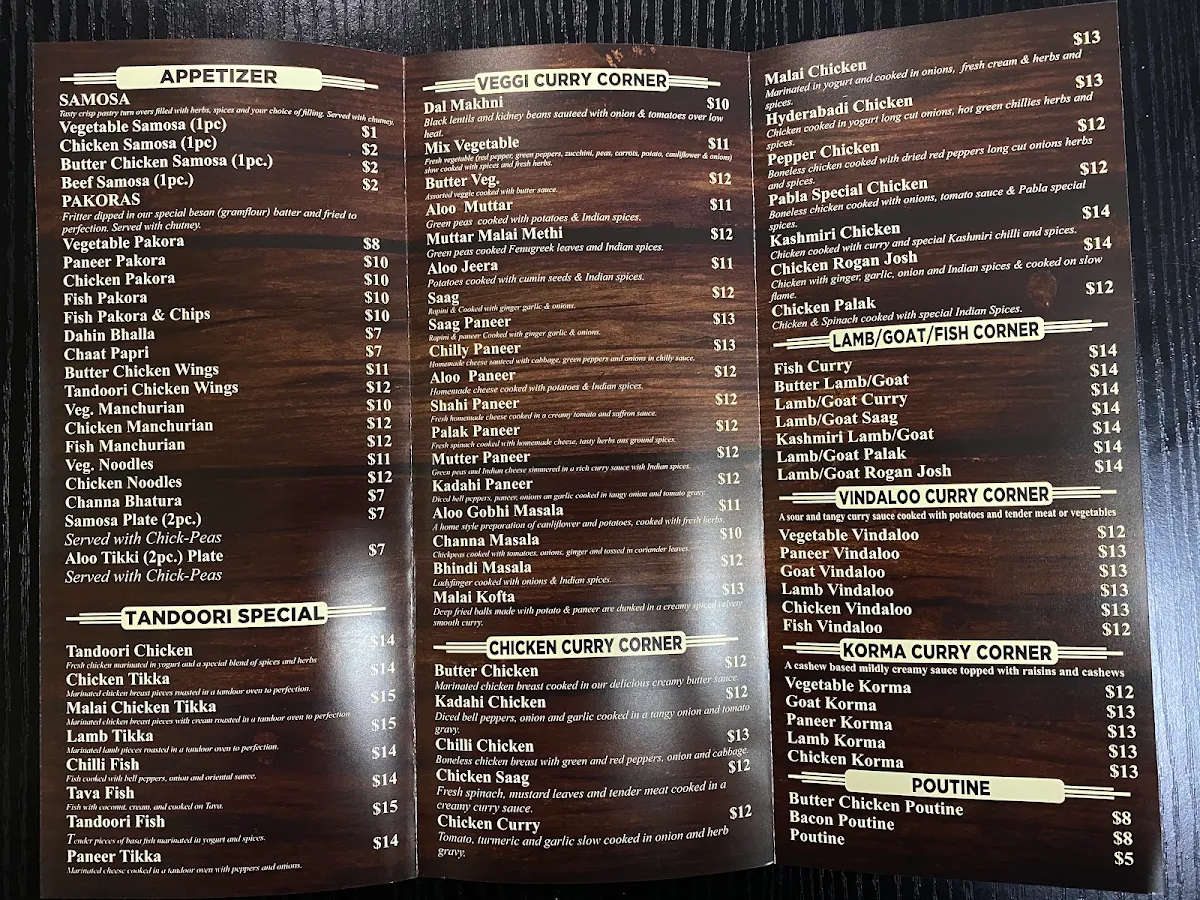 Menu, PABLA Curry House (Order Pickup and Delivery directly from our website and save more)