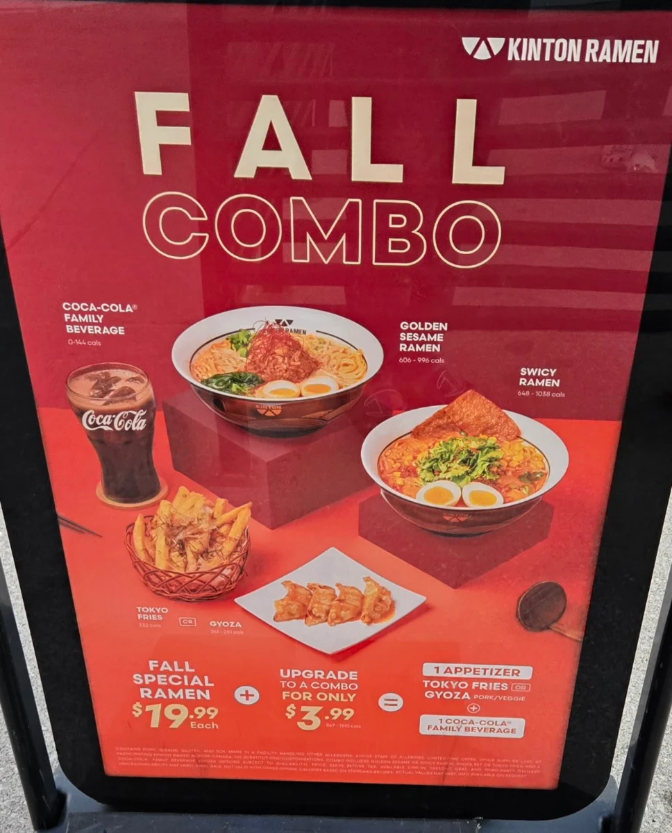 Menu, KINTON RAMEN BRAMPTON