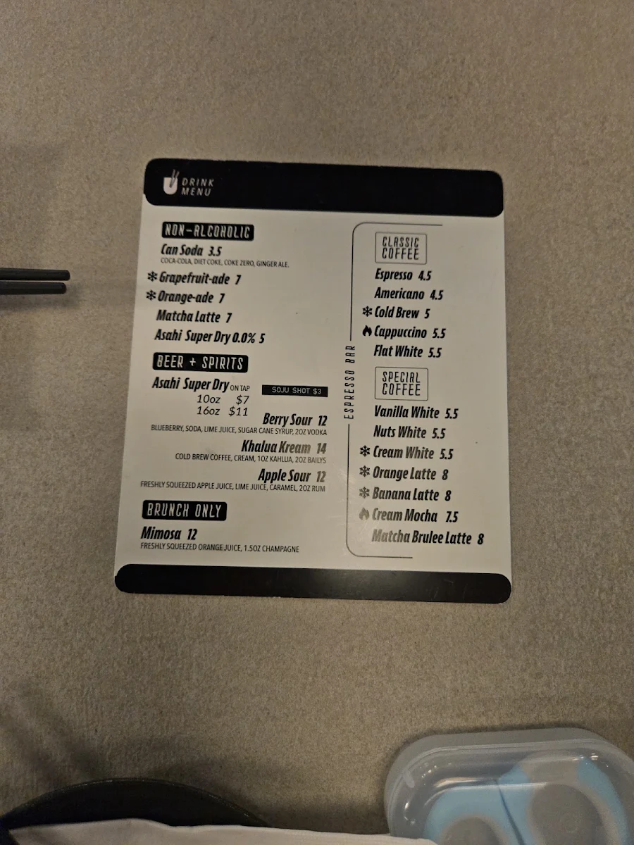 Menu, KUTLET Korean Restaurant