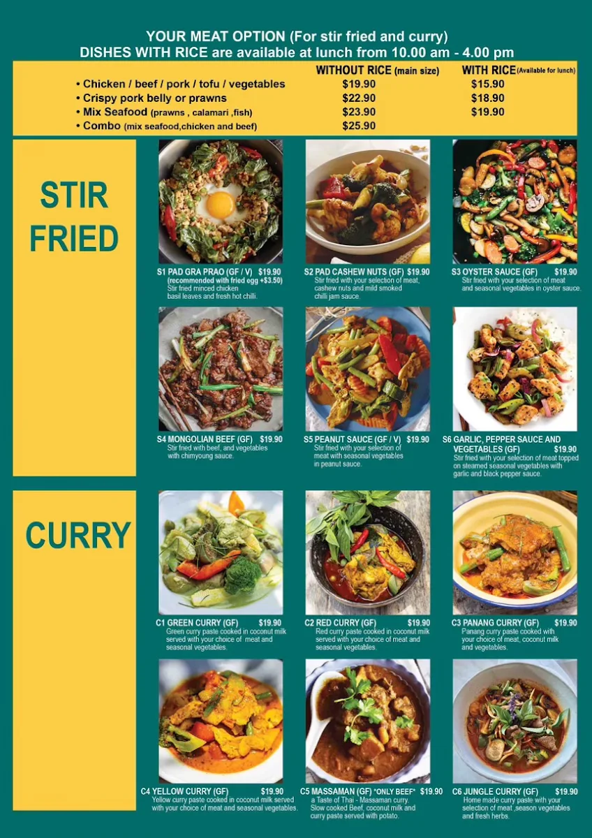 Menu, CHIM YOUNG THAI TAREE