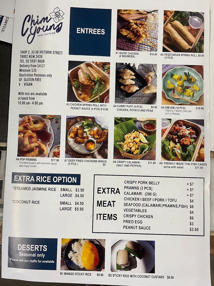 Menu, CHIM YOUNG THAI TAREE