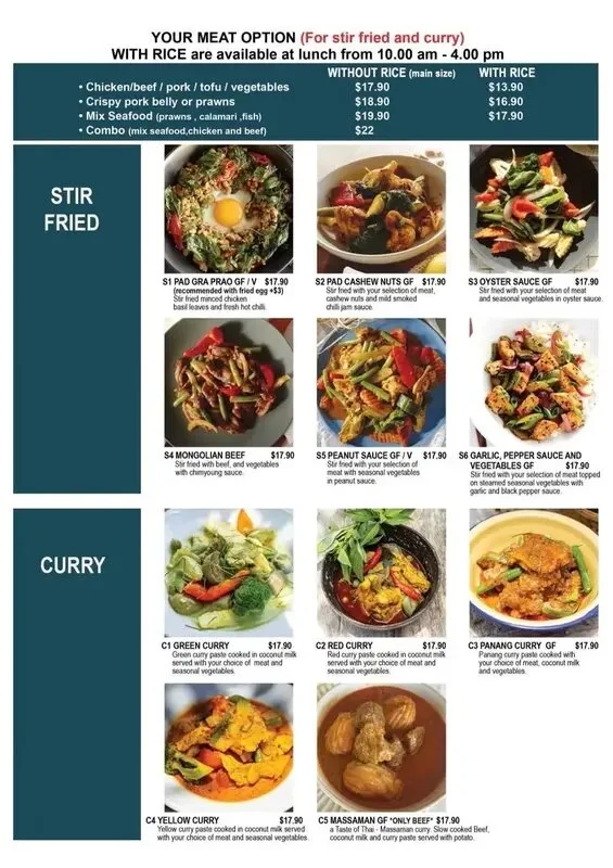 Menu, CHIM YOUNG THAI TAREE